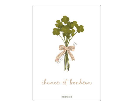 Carte Bouquet de trèfles PAPIER POETIC