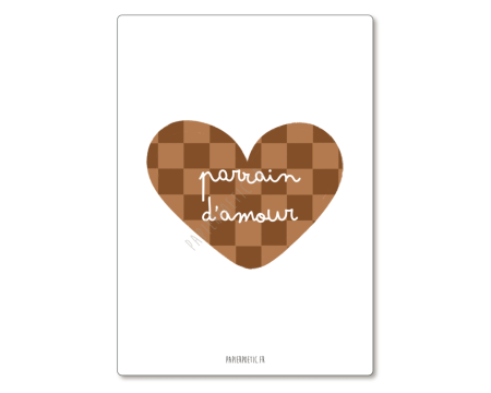 Carte Coeur Parrain d'amour PAPIER POETIC