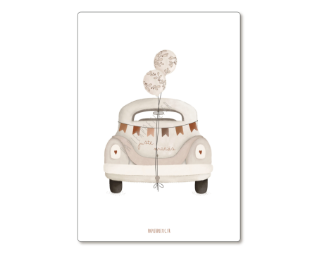 Carte Voiture des mariés PAPIER POETIC