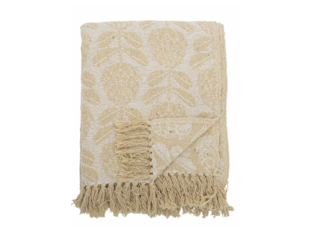 Plaid en coton recyclé Pratello  - Jaune BLOOMINGVILLE