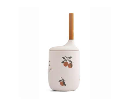 Gobelet avec paille en silicone - Ellis Sippy Cup - Peach/sandy - LIEWOOD
