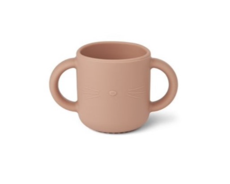 Tasse en silicone avec 2 anses GENE - Chat/rose - LIEWOOD