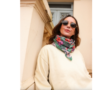 Big foulard Indore Vert SO FAMILY