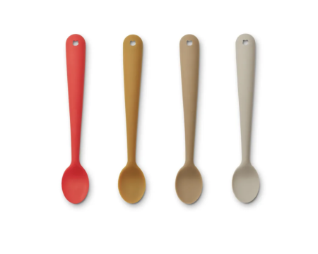 Set de couverts enfant en silicone (lot de 4 cuillères) - Spoon silicone set - Apple Red multi mix - LIEWOOD