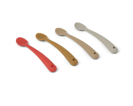 Set de couverts enfant en silicone (lot de 4 cuillères) - Spoon silicone set - Apple Red multi mix - LIEWOOD
