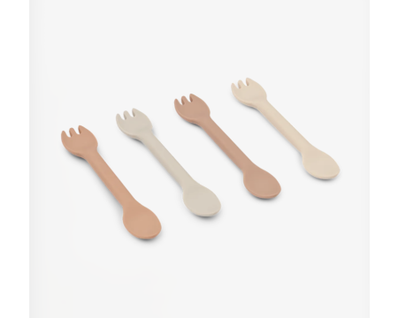 Couverts enfant 2 en 1 (lot de 4) - Rose Multi mix - LIEWOOD