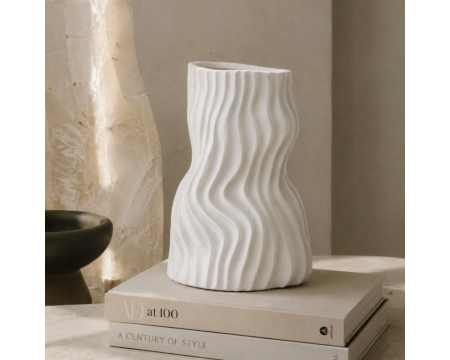 Vase Sahal Blanc en céramique - BLOOMINGVILLE