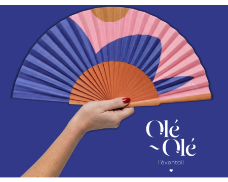 Éventail Fleur Bleue - Olé Olé