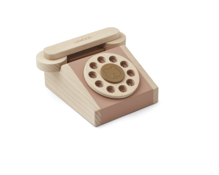 Téléphone rétro en bois Selma - Faune Green/Golden Caramel - LIEWOOD