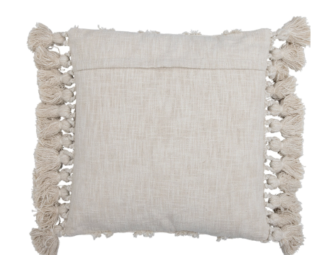 Coussin avec housse en coton - modèle GIENNIE, Nature - BLOOMINGVILLE