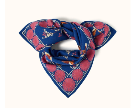 Small foulard Manika Cerisier Bleu Royal APACHES