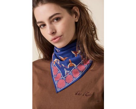 Small foulard Manika Cerisier Bleu Royal APACHES
