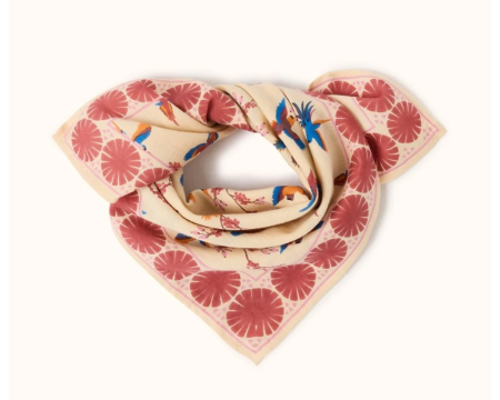 Small foulard Manika Cerisier Macadamia Dahlia APACHES
