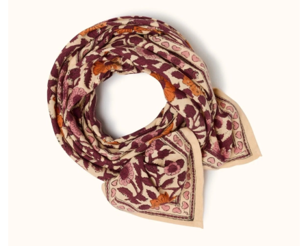 Big foulard Latika Coeur Flamingo APACHES