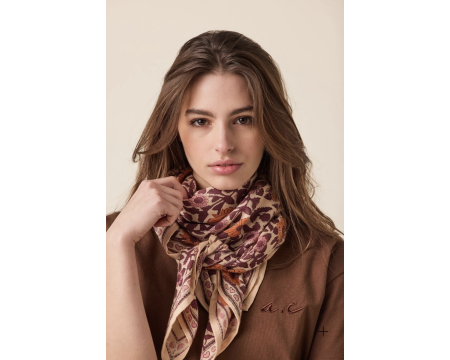 Big foulard Latika Coeur Flamingo APACHES