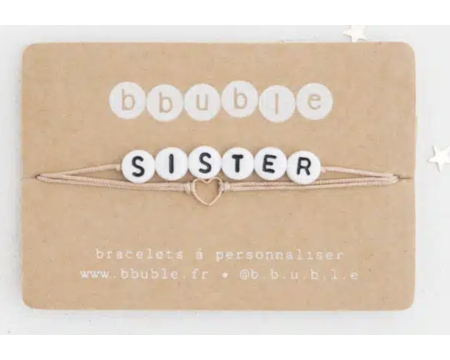 Bracelets enfant duo - SISTER + Mini Cœur - Bbuble