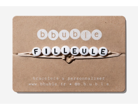 Bracelets enfant duo - FILLEULE + Mini Cœur - Bbuble