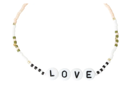 Bracelet "LOVE" en perles - Collection Femme | Rose poudré