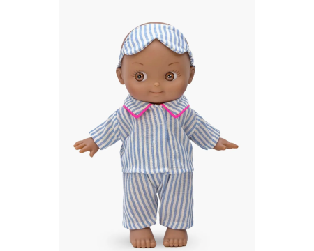 Noah à la maison et son ensemble de nuit rayé bleu MINIKANE