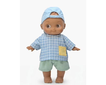 Noah à l’école et son ensemble à carreaux bleu MINIKANE
