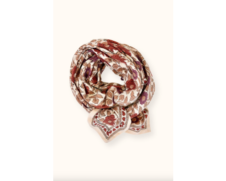 Big foulard Latika Coeur Macadamia Fire APACHES