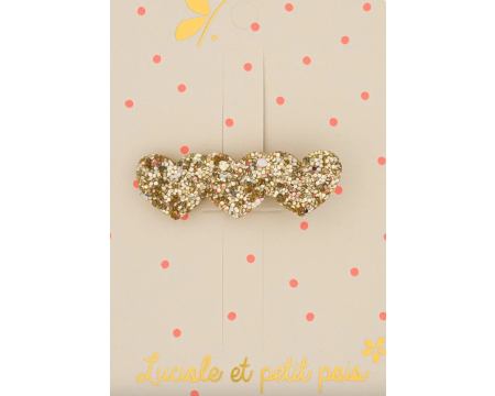 Barrette 3 coeurs - doré
