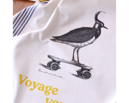 Torchon sérigraphié - Voyage - Barnabé aime le café