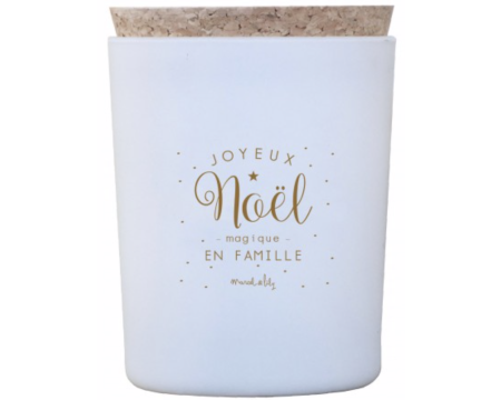 Bougie artisanale "Joyeux Noël magique en famille"