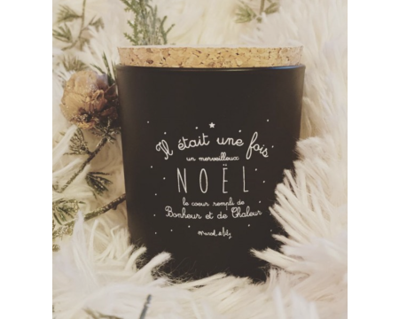 Bougie artisanale "il était une fois un merveilleux Noël" - sapin
