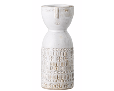 Vase Embla en grès blanc Bloomingville
