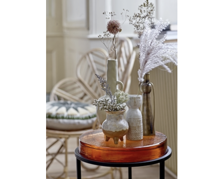 Vase Embla en grès blanc Bloomingville