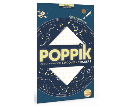 Poster en stickers - POPPIK - Carte du ciel étoiles phosphorescentes