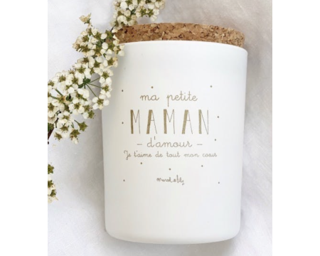 Bougie "Maman d'amour" fleur de coton