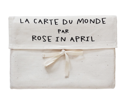 Toile en coton LA CARTE DU MONDE par ROSE IN APRIL