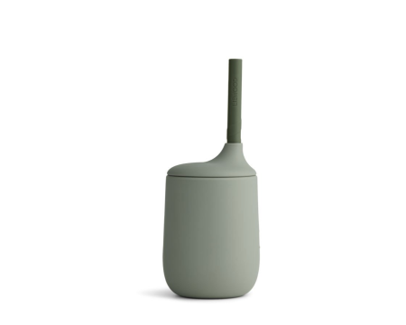 Gobelet avec paille en silicone - Ellis Sippy - Faune green/hunter green mix - LIEWOOD