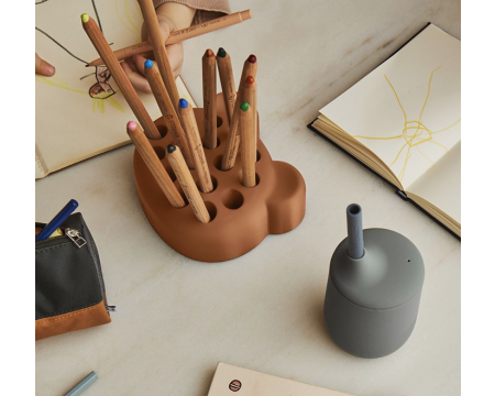 Gobelet avec paille en silicone - Ellis Sippy - Faune green/hunter green mix - LIEWOOD