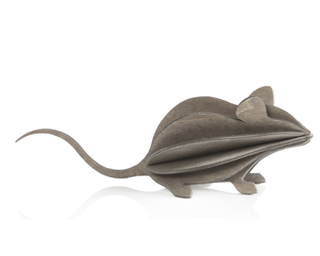 Souris LOVI, rose ou gris, en bois 3D à construire