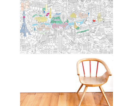 Poster géant à colorier - PARIS -  OMY