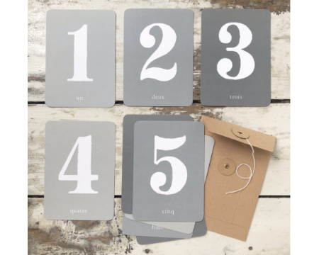 11 CARTES POSTALES MES CHIFFRES DE 0 À 9 (rose ou bleu)