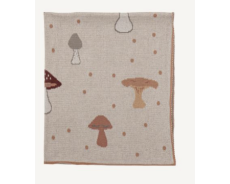 Plaid, couverture enfant champignons, modèle Fraja