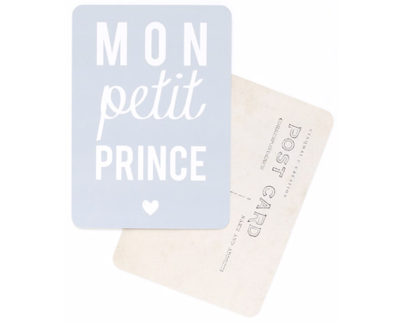 Carte Postale MON PETIT PRINCE, bleu gris