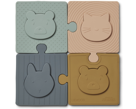 Puzzle bébé en silicone 4 pièces Multi Mix (Bodil LIEWOOD)