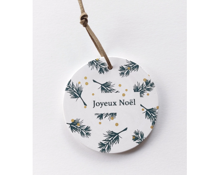Médaillon Joyeux Noël Vert/doré Collection NOEL Poussière des Rues