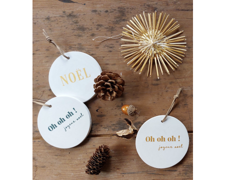 Médaillon Oh oh oh vert Collection NOEL Poussière des Rues