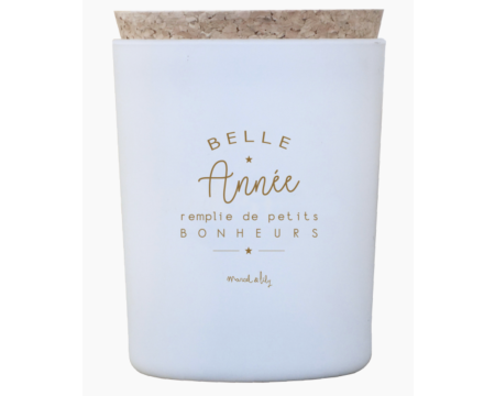 BOUGIE "BELLE ANNÉE REMPLIE DE PETITS BONHEURS" - BOIS NOIR