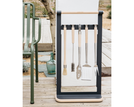 Kit ustensiles barbecue + support aimanté ANDREE JARDIN