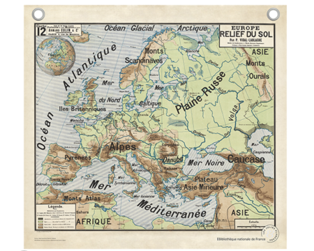 Affiche/planche Carte d’Europe par Vidal-Lablache LES JOLIES PLANCHES