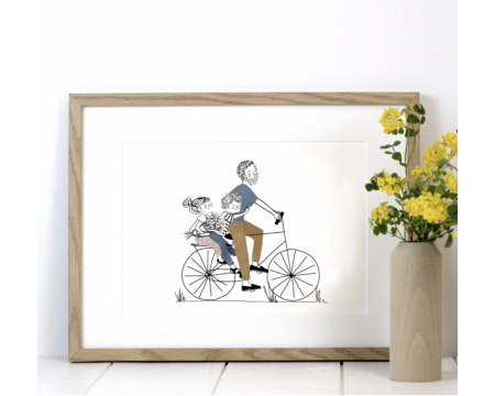 Affiche Balade À Vélo Papa Fille / Garçon - MY LOVELY THING