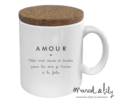 MUG COUVERCLE EN LIÈGE " AMOUR "