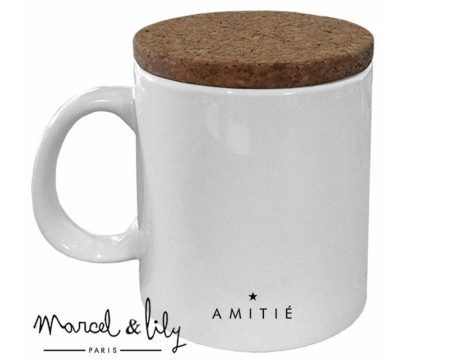MUG COUVERCLE EN LIÈGE "AMITIÉ"